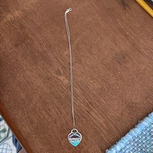 Enamel Color Splash Heart Tag Charm necklace